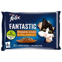 Felix Fantastic triušiena, ėriena - drėgnas kačių ėdalas 340g (4x 85g)