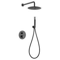 Imex Line potinkinė termostatinė dušo sistema PVD gunmetal grafito spalvos