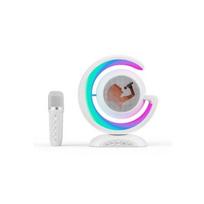 Spalvinga RGB LED lempa / karaokė garso kolonėlė su bevieliu mikrofonu