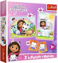 TREFL GABBY´S DOLLHOUSE 30+ 48+ 24 memo kortelės, dėlionė-žaidimas Gabby´s Dollhouse