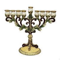 Chanukoh Menorah žvakidė rankomis dažyta metalinė žvakidė 9 šakų žvakidės mantelui