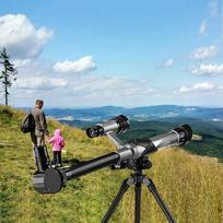 Vaikų teleskopai Švietimo mokslo Astronomijos teleskopas pradedantiesiems Monokuliaras su trikojo okuliarais Kompaso ieškiklis pilka
