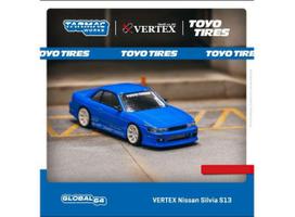 Tarmac Modeliukas 1/64 Vertex Nissan Silvia S13 *Toyo Tires*, blue metallic