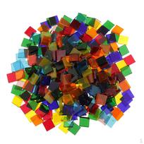 160 g Kvadratinės formos Įvairių spalvų skaidraus stiklo gabalėliai Mozaikinės plytelės Menams skirtos plytelės „Pasidaryk pats“ Craft, 10x10 mm
