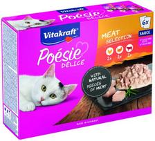 Vitakraft Chovex Sro VITAKRAFT POESIE DELICE multipack, kačių konservuotas pašaras su mėsa, 6x85g, maišelyje