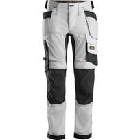 Darbinės kelnės iš tampraus audinio, su kabančiomis kišenėmis SNICKERS WORKWEAR 6241 AllroundWork baltos