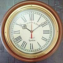 Medinis sieninis laikrodis Sir William & Smith London Home Decor Romėnų numerių sienų dekoras white