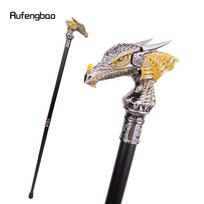 Auksinė juoda prabangi drakono galvutė vaikščiojimo lazda, madinga dekoratyvinė lazda Gentleman Elegant Cosplay lazdos rankenėlė Crosier 93 cm