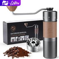 i Cafilas Chestnut rankinis kavos malūnėlis 7 kampo šerdies 420 nerūdijančio plieno 40 mm titanu dengtas šlifavimas 30 g talpa juoda