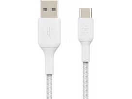BELKIN BOOST CHARGE USB-A - USB-C Cable Braided, 3m, White