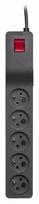 Lestar Surge Protector Strip ZX 510, 1L, Black, 3.0m