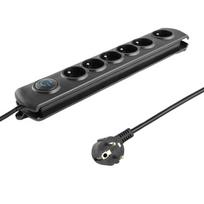 Qoltec 6-outlet surge protector, 3m