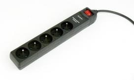 Gembird Surge protector with 5 French sockets / 3m cable