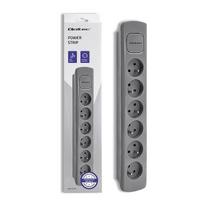 Qoltec Power strip 6 sockets, 1.8m, Grey