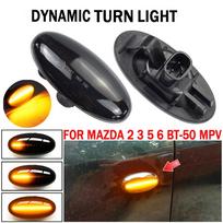 2x LED dinaminio posūkio signalo šoninio žymeklio šviesos nuoseklioji mirksėjimo lemputė, skirta Mazda 2 3 5 6 BT-50 MPV 2004 2005 20 Dynamic Smoked Type