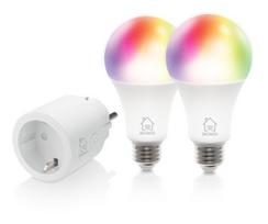 Rinkinys DELTACO SMART HOME išmanusis kištukas ir 2x RGB LED lemputės