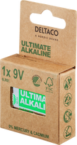 Elementas DELTACO Ultimate Alkaline 9V (6LR61), 9 V, 1 vnt. / ULT-6LR61-1P