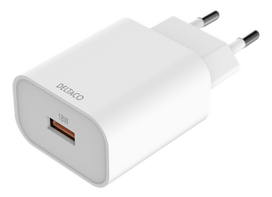 Įkroviklis DELTACO 18 W, 1x USB-A, baltas / USB-AC182