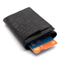 Natūralios odos kortelių dėklas Rfid Leonardo Verrelli®, juodas