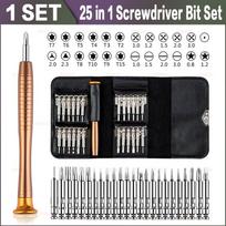 25 viename atsuktuvų rinkinys „Torx“ daugiafunkcinio atidarymo taisymo įrankių rinkinys Tikslus atsuktuvas, skirtas telefonams planšetiniam kompiuteriui, 1 rinkinys(25 vnt) Maintenance set juoda