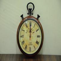 Rankų darbo medžio ir žalvario pakabinamas laikrodis namams, biuro dekoras 30,48 cm