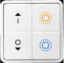 Solar Plus Belaidis „Bluetooth“ mygtukas su 4 mygtukais, leidžiantis rankiniu būdu pritemdyti ir valdyti spalvų temperatūrą.