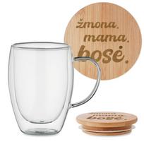 Dvigubo stiklo puodelis "Žmona. Mama. Bosė." 350ml