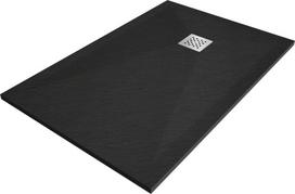 Stačiakampis dušo padėklas Mexen Stone+ su sifonu, Black, 140x70,80,90,100 cm