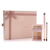Dekoratyvinės kosmetikos rinkinys Sosu Shimmer And Spice: akių šešėlių paletė Nude 1.2x4 g, + rudas akių apvadas, 1.1 g + akių šepetėlis