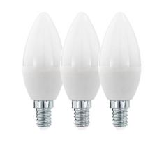 KOMPLEKTAS 3x LED elektros lemputė C37 E14/6W/230V 3000K - Eglo 12884