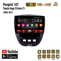 Android 2 Din Car Multimedia Player Peugeot 107 Toyota Aygo Citroen C1 2005-2014 Head Unit Stereo GPS Navigation BT WIFI 1+16GB