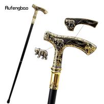 Auksinė juoda prabangi meškiuko rankena vaikščiojimo lazdelė, madinga, dekoratyvinė lazda Gentleman Elegant Cosplay lazdos rankenėlė Crosier 90 cm geltona