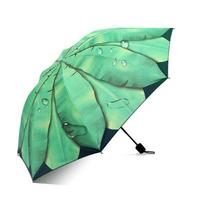 Green Ins lietaus ir lietaus dvejopo naudojimo skėtis nuo saulės Moteriškas UV spinduliams atsparus vinilinis japoniškas bananų lapų skėtis Naujas retro skėtis blue