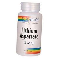 Ličio aspartatas, ličio aspartatas 5, Solaray 100 daržovių dangteliai (36411037) 100vcaps