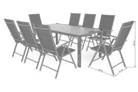 Lauko baldų komplektas Ibiza 185 cm, juoda