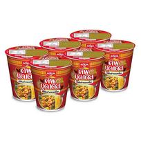 Nissin Cup makaronai greitai paruošiami makaronai Tom Yum krevečių kreminio skonio 77 g. x 6 vnt 77 g. x 6 pcs