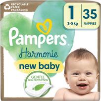 Pampers Harmonie Size 1 vienkartinės sauskelnės 2-5 kg 35 vnt.