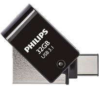 PHILIPS USB 3.1 / USB-C Flash Drive, Midnight Black, 32GB