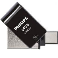 PHILIPS USB 3.1 / USB-C Flash Drive, Midnight Black, 64GB