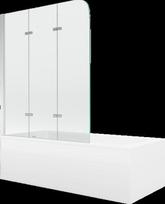 Vonia Mexen Cubik su apdaila ir stiklo sienele, 150x70 cm + 120 cm, white+III/fold/chrome