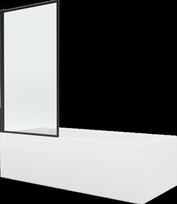 Vonia Mexen Vega su apdaila ir stiklo sienele, 150x70 cm + 70 cm, white+I/fix/black frame