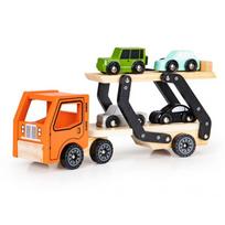 Medinis autovežis su 4 mašinėlėmis EcoToys