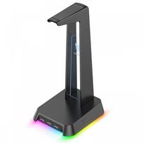 Ausinių stovas su RGB apšvietimu ST2 juodas, HACONION_ST2_BK
