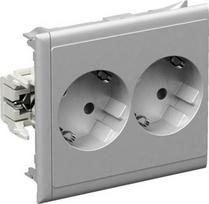 2-gang socket outlet CYB-PS aluminium, Thorsman 5940013 | 7315880107286