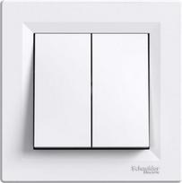 Switch, double, one-way, with frame, white, 10AX, Asfora EPH0300321 | 3606480525025