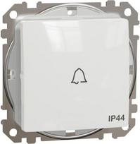 1-way Push-Button 10A IP44 with Bell Symbol, white Sedna Design SDD211131 | 3606481481894