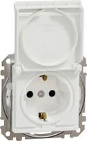 Socket outlet IP44, grounded, with lid, with screw, white Sedna Design SDD211023 | 3606481481825