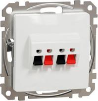 Double loudspeaker outlet, white, Sedna Design SDD111411 | 3606481478382