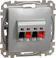 Double loudspeaker outlet, aluminium, Sedna Design SDD113411 | 3606481479594