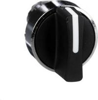 Black selector switch head Ø22 3-position stay put. range of product: Harmony XB4 - device short name: ZB4 - mounting diameter: 22 mm - operator position information: 3 positions +/- 45°. ZB4BD3 | 3389110888966